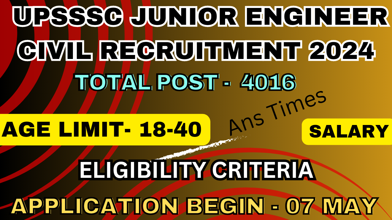 UPSSSC JE Civil Recruitment 2024