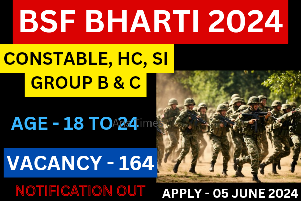 BSF Recruitment 2024: Constable, HC, SI Group B & C Apply Online